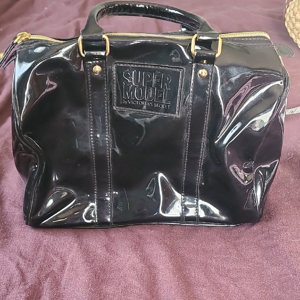 Y2k Limited Edition-Victoria's Secret  Super Model Black Patent Leather Handbag